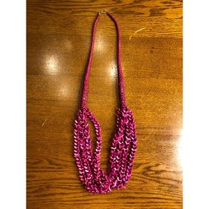 Fuschia Wood Necklace